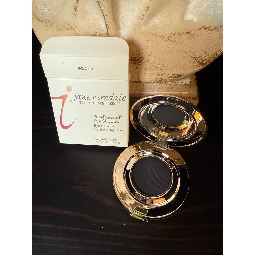 Jane Iredale PurePressed Eye Shadow Single Ebony Matte Black Mineral Makeup 1.8g